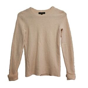 BANANA REPUBLIC Wool Blend Aire Cuff Crew Sweater Womens sz S Light Pale Pink